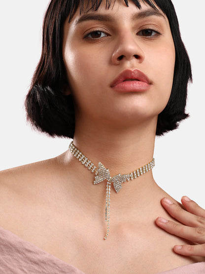 Gold-Plated Stone-Studded Necklace