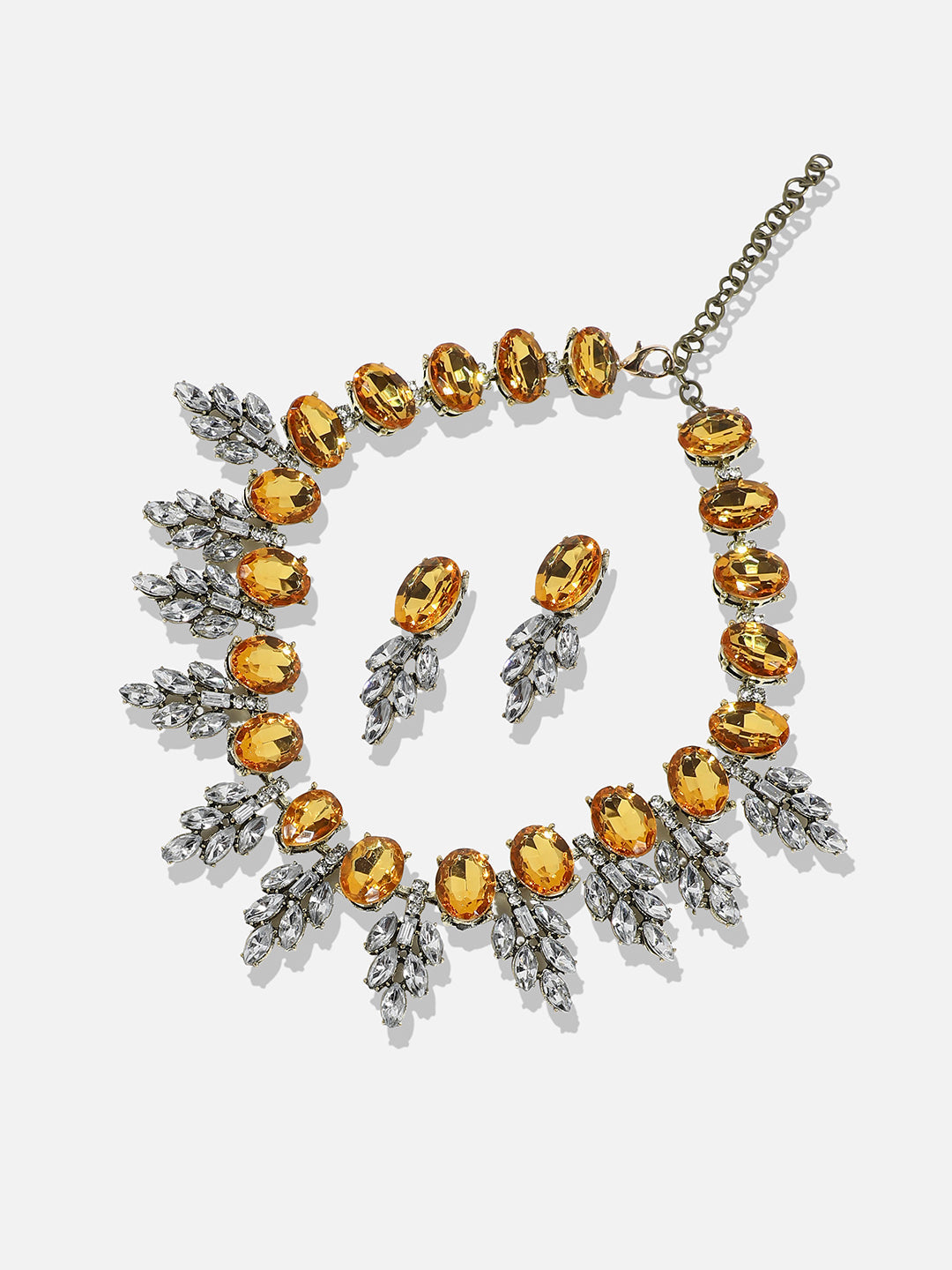 Silver-Plated Gemstone-Studded Jewellery Set