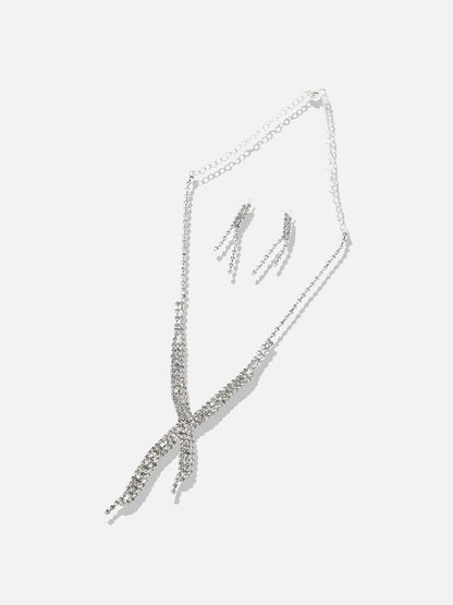 Silver Plated Stone-Studded Beaded Jewellery Set