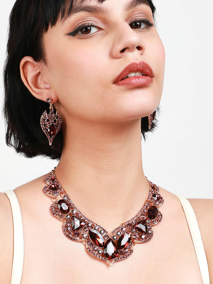 Gold-Plated Stone-Studded Jewellery Set