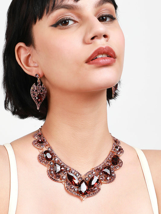 Gold-Plated Stone-Studded Jewellery Set