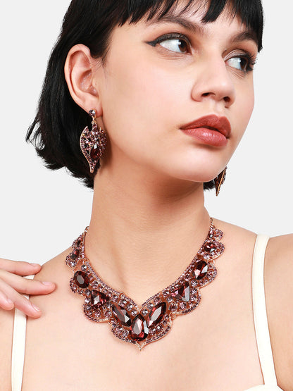Gold-Plated Stone-Studded Jewellery Set
