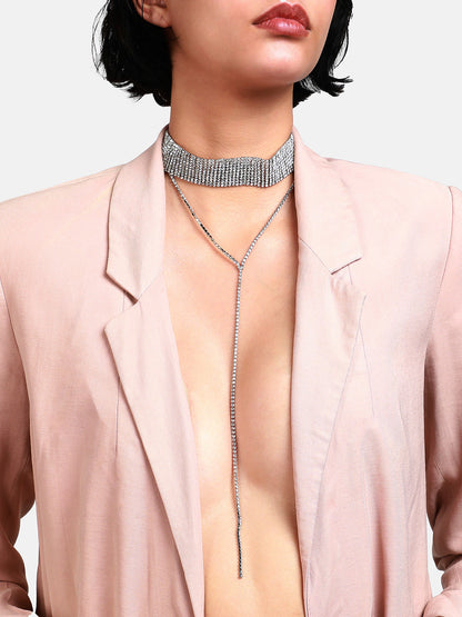 Silver-Toned Silver-Plated Cascade Necklace