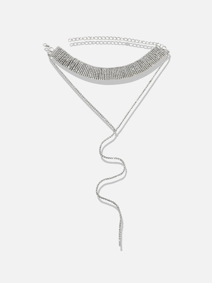 Silver-Toned Silver-Plated Cascade Necklace