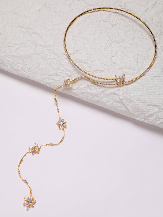 Gold Plated Artificial Stones Necklace