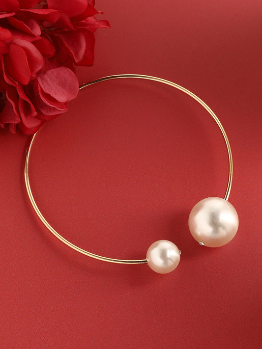 Gold-Plated Pearl Choker Necklace