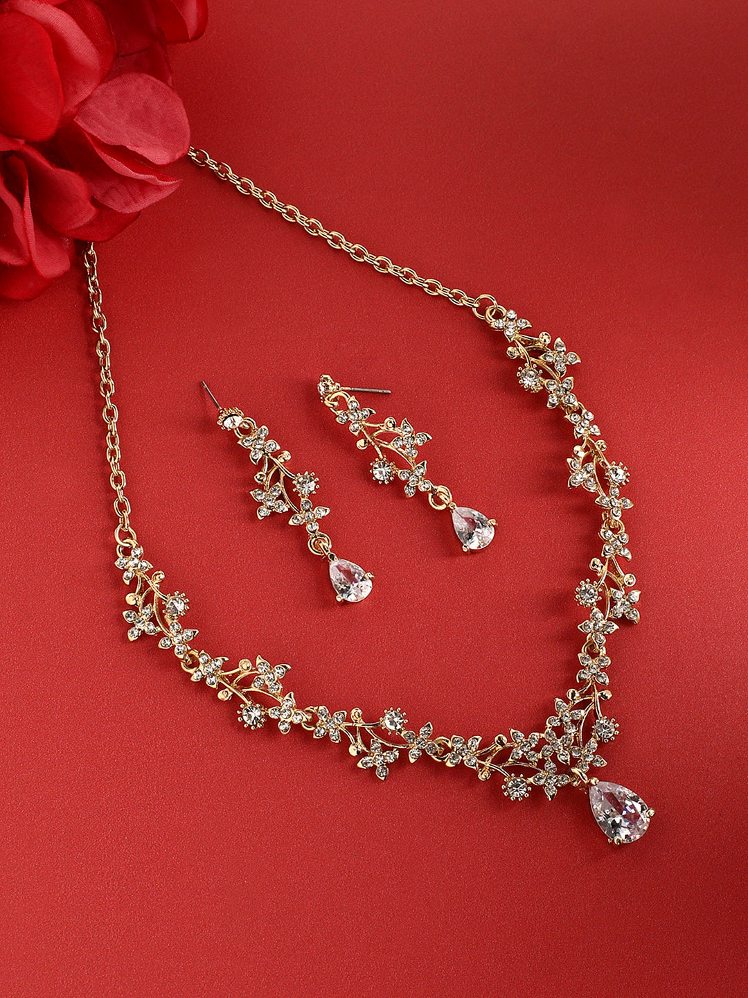 Gold-Plated Stone-Studded Jewellery Set