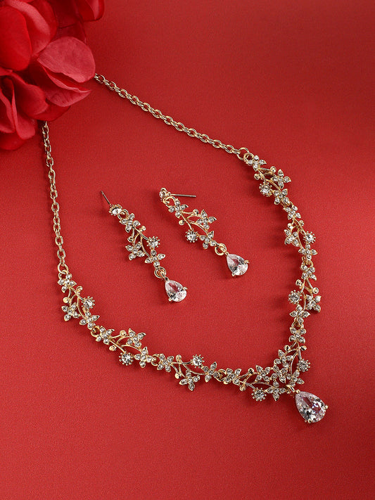 Gold-Plated Stone-Studded Jewellery Set