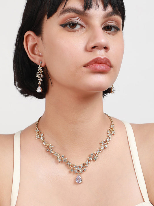 Gold-Plated Stone-Studded Jewellery Set