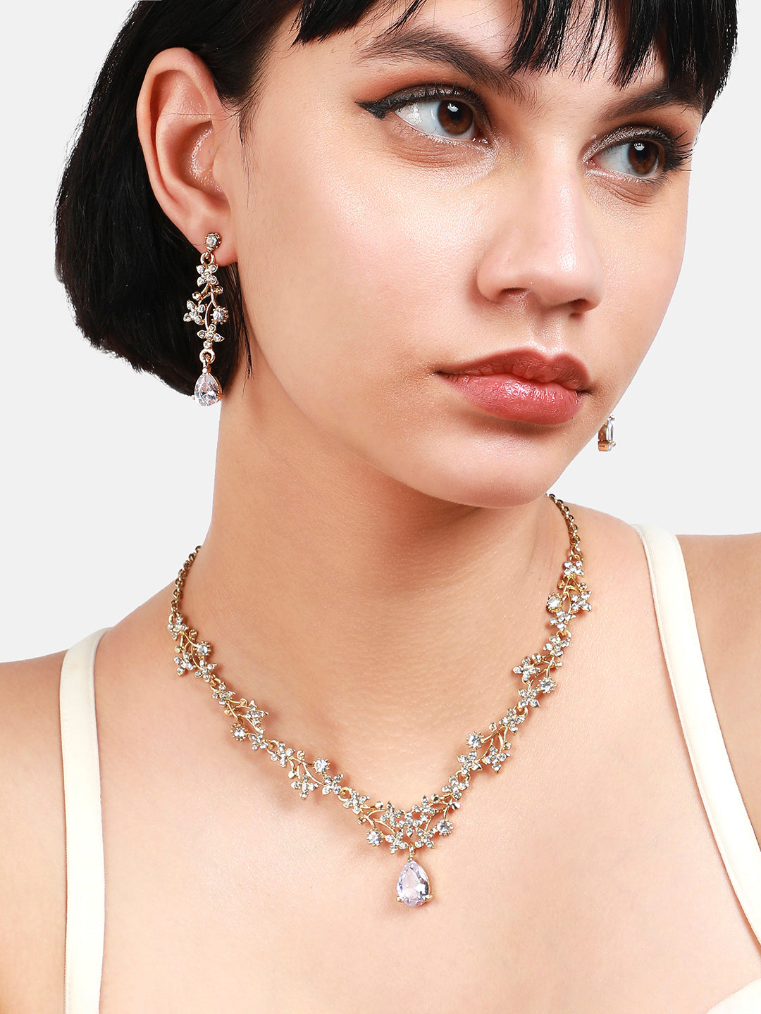 Gold-Plated Stone-Studded Jewellery Set