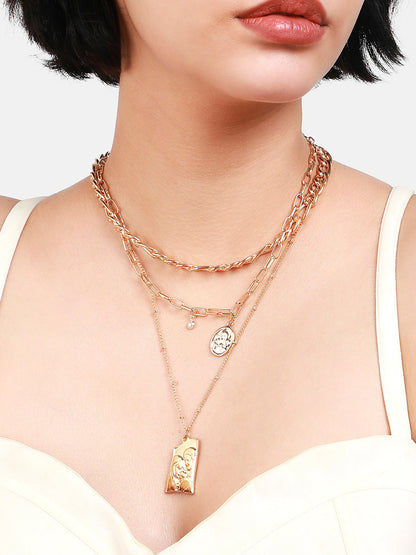 Gold-Plated Layered Necklace