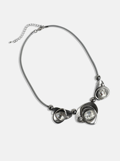 Silver-Plated Stone-Studded Necklace