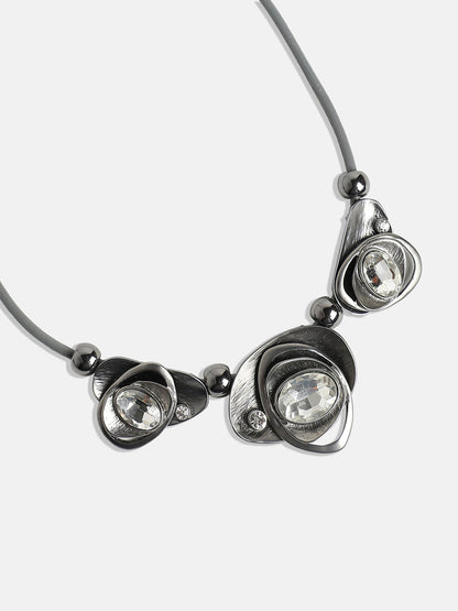 Silver-Plated Stone-Studded Necklace