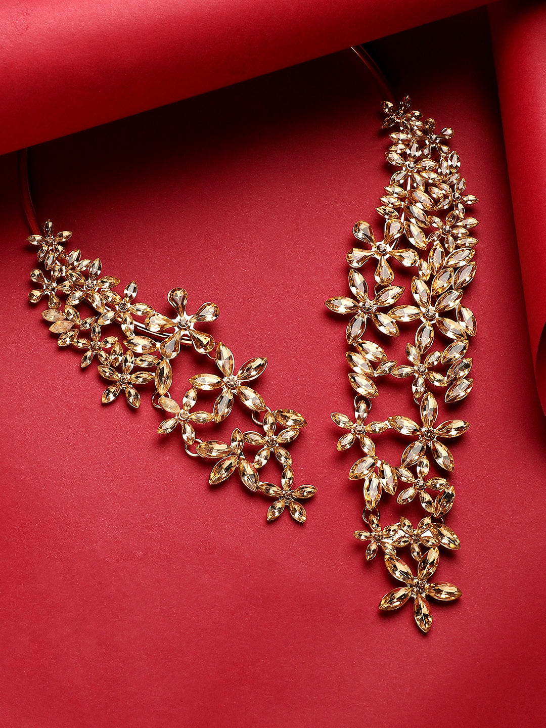 Gold-Plated Stone-Studded Necklace