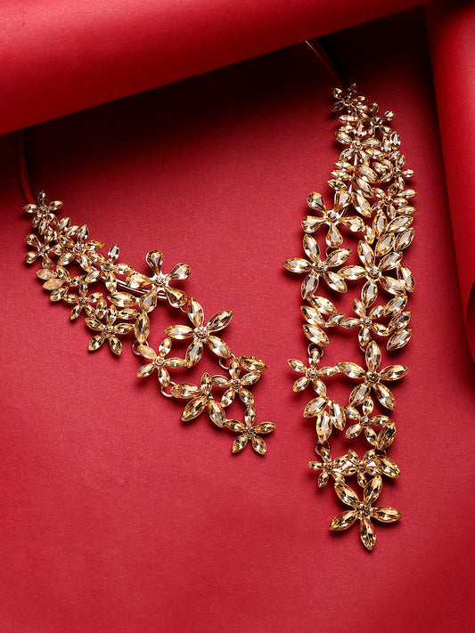 Gold-Plated Stone-Studded Necklace