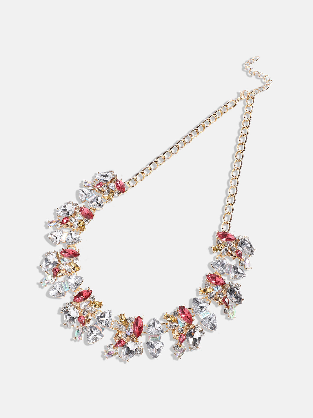 Gold-Plated Crystal-Studded Necklace