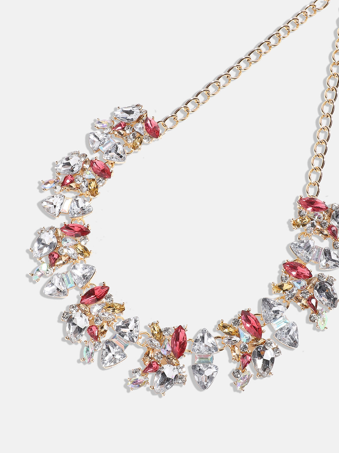 Gold-Plated Crystal-Studded Necklace