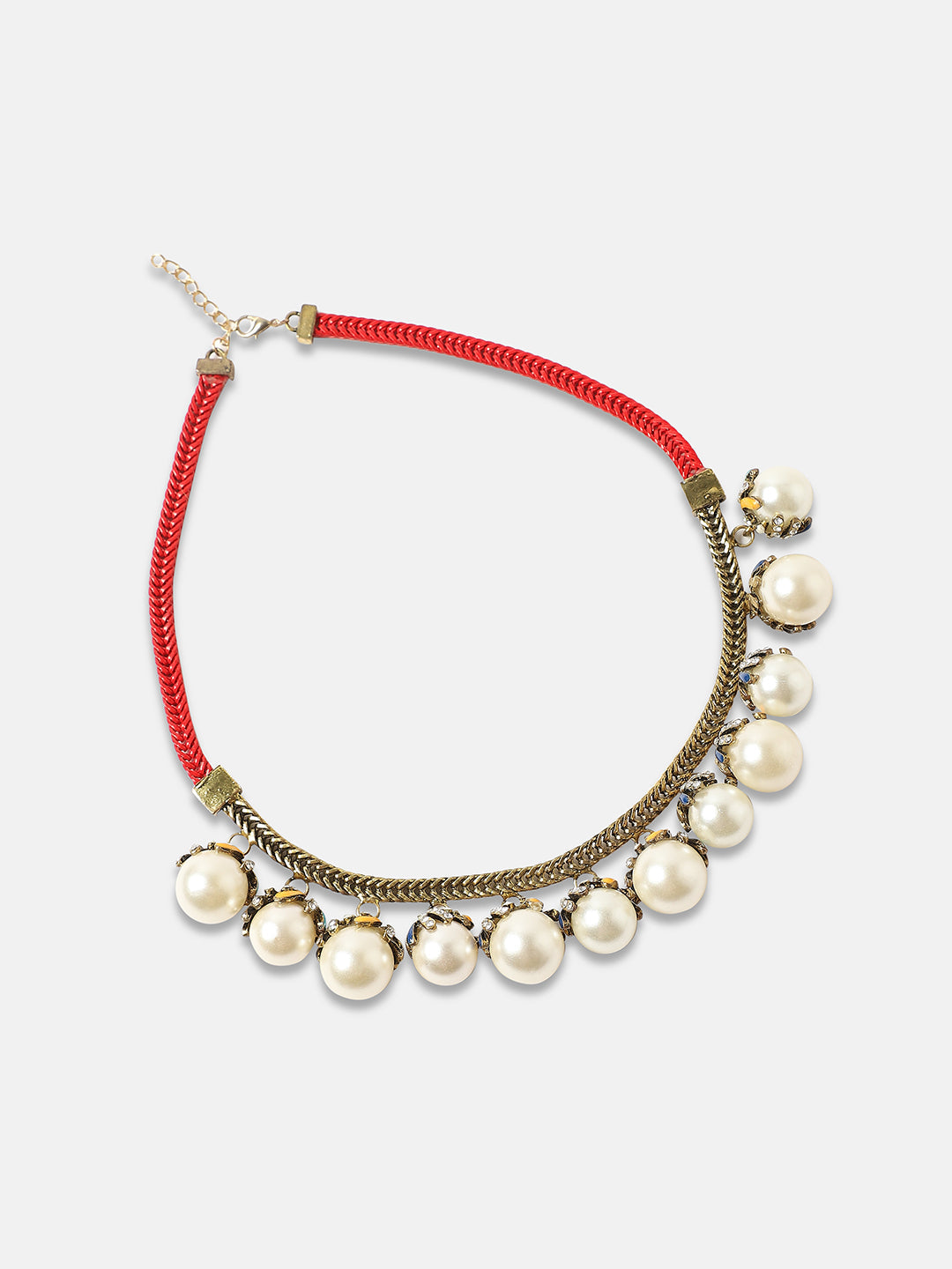 Gold-Plated Stones Studded Beads Beaded Necklace