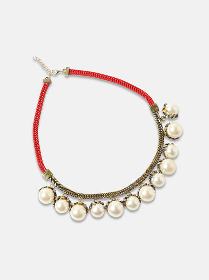 Gold-Plated Stones Studded Beads Beaded Necklace