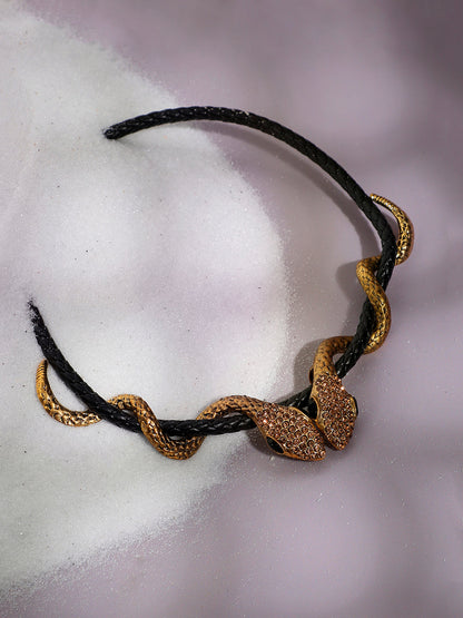 Gold-Plated Stone-Studded Necklace