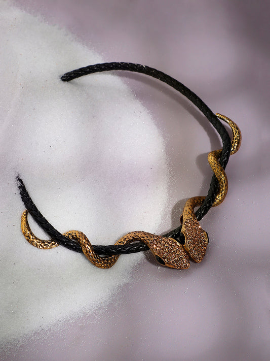 Gold-Plated Stone-Studded Necklace