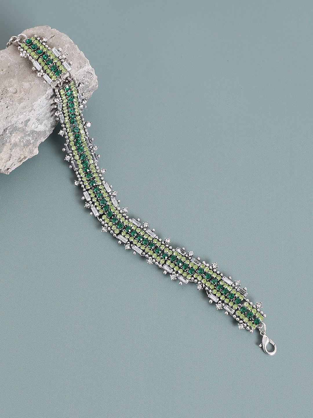 Silver-Plated Crystal Choker Necklace