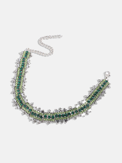 Silver-Plated Crystal Choker Necklace