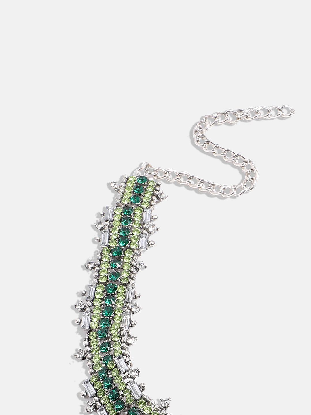 Silver-Plated Crystal Choker Necklace
