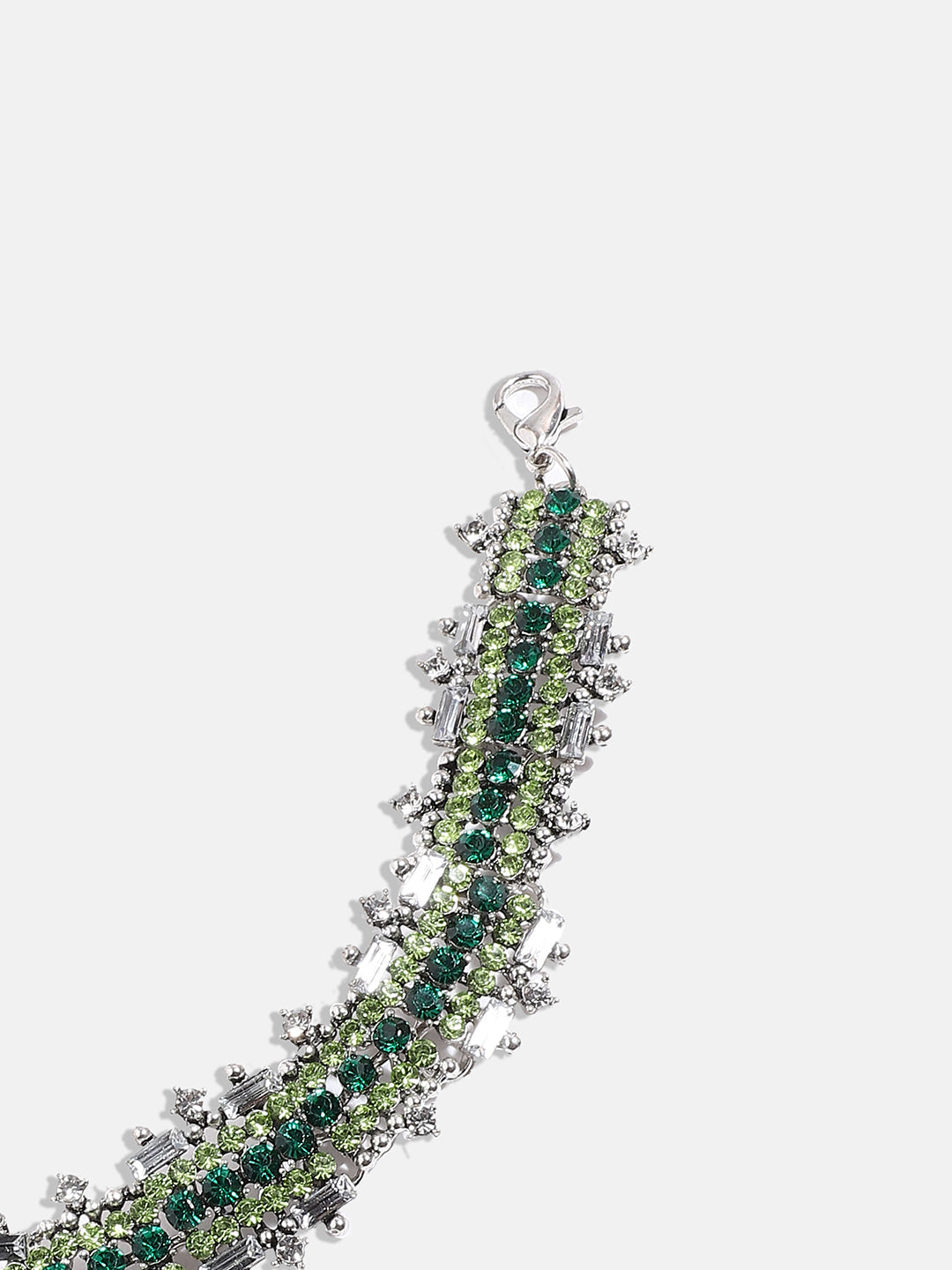 Silver-Plated Crystal Choker Necklace