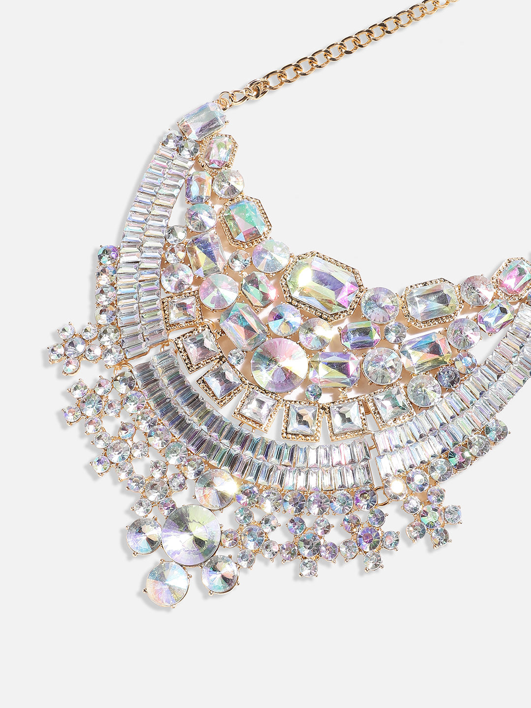 Silver Plated Crystal Studded Necklace