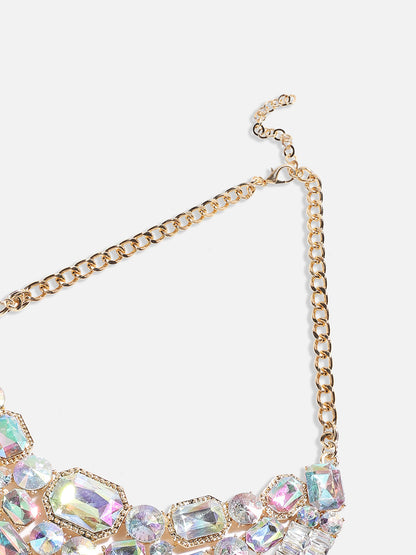 Silver Plated Crystal Studded Necklace
