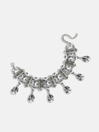 Silver Plated Stone Studded Choker Necklace