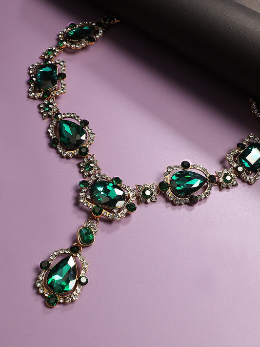 Gold-Plated Crystal Necklace