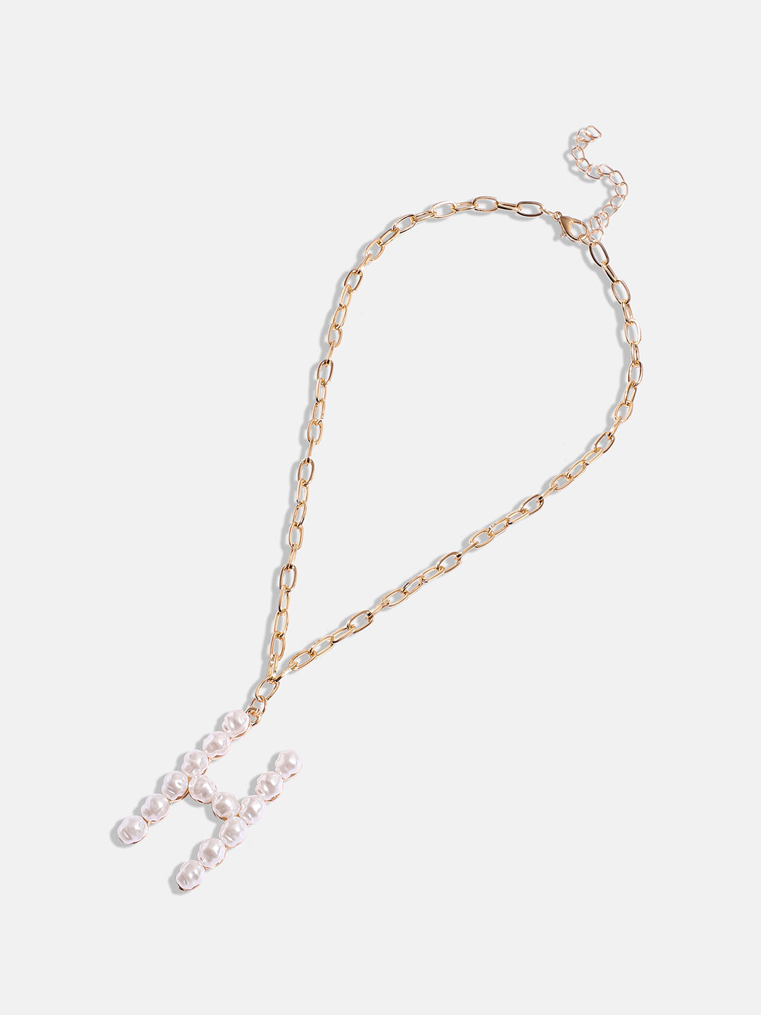 Pearl H Alphabet Gold-Plated Necklace