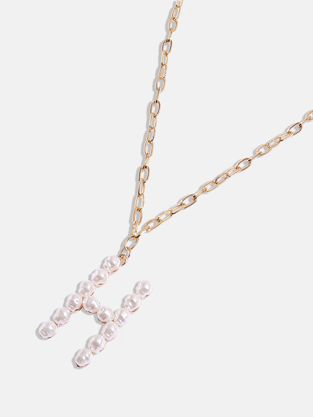 Pearl H Alphabet Gold-Plated Necklace