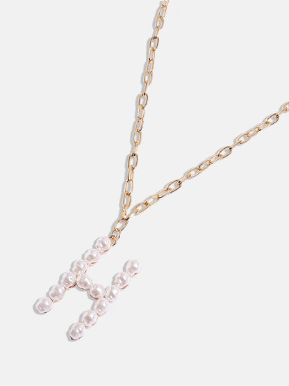 Pearl H Alphabet Gold-Plated Necklace