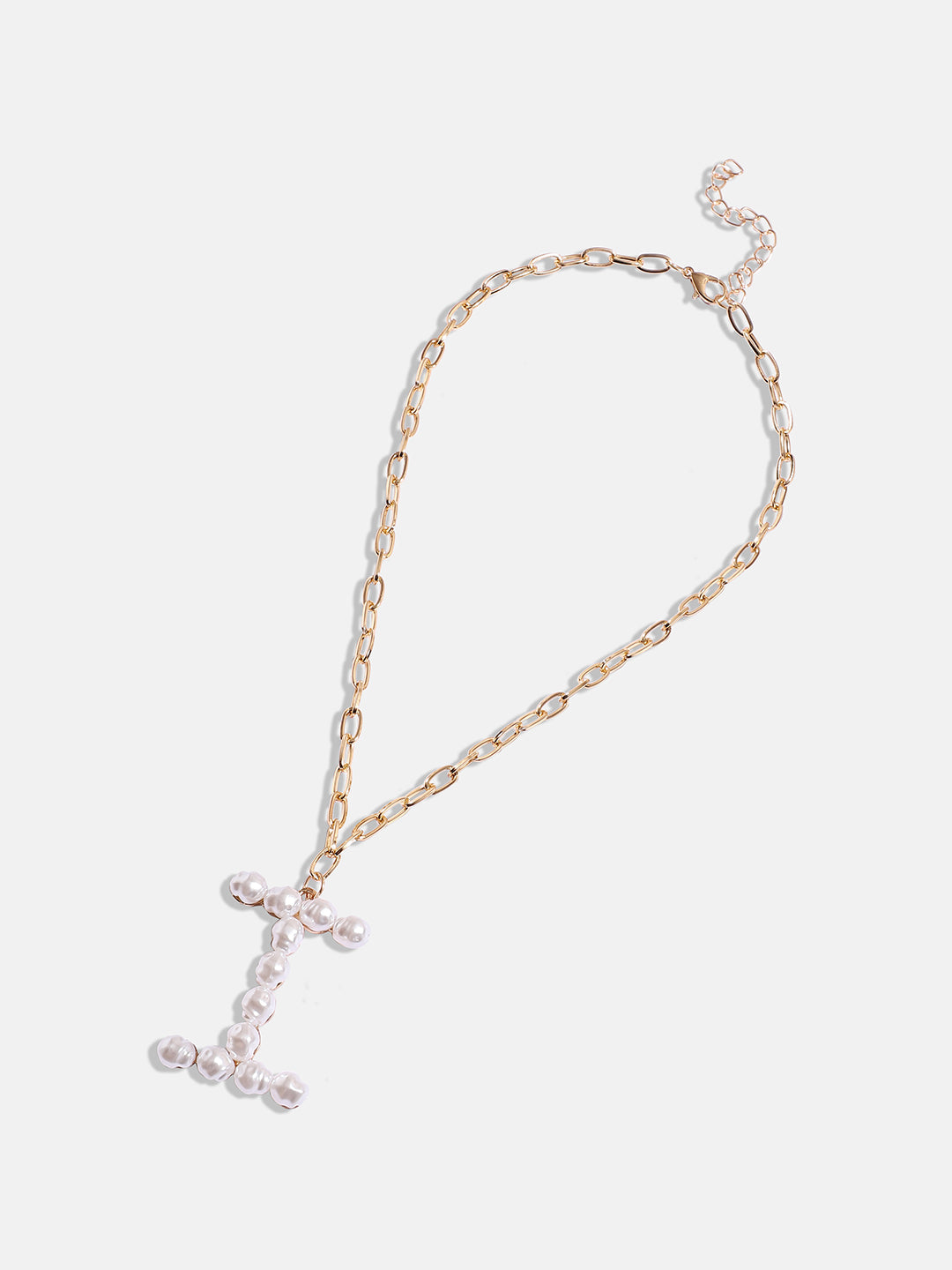 Pearl I Alphabet Gold-Plated Necklace