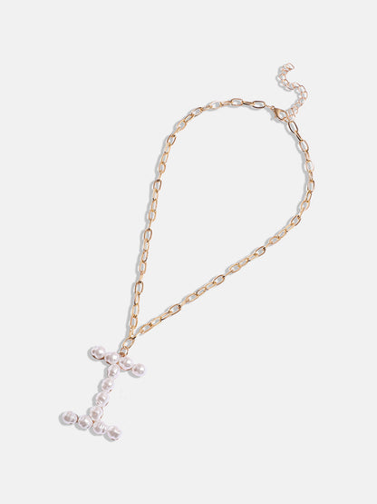Pearl I Alphabet Gold-Plated Necklace
