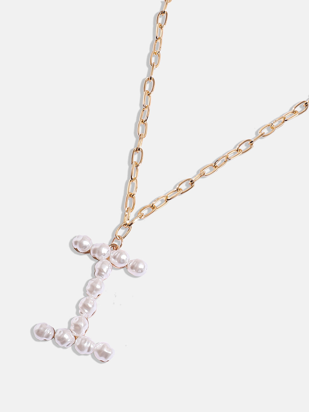 Pearl I Alphabet Gold-Plated Necklace