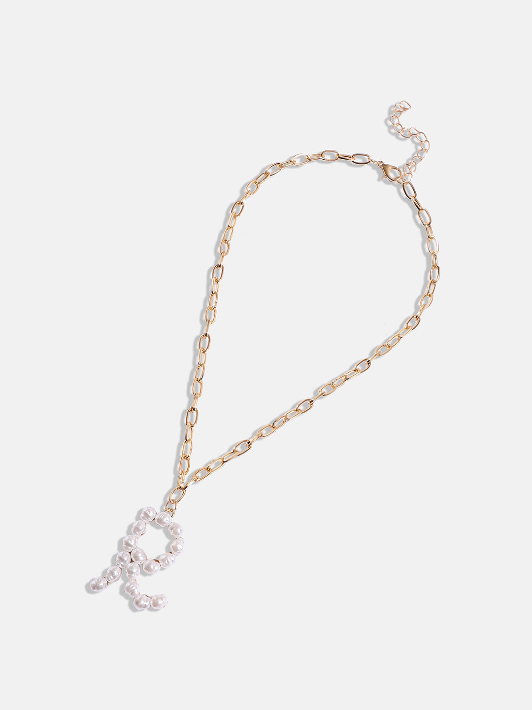 Pearl R Alphabet Gold-Plated Necklace