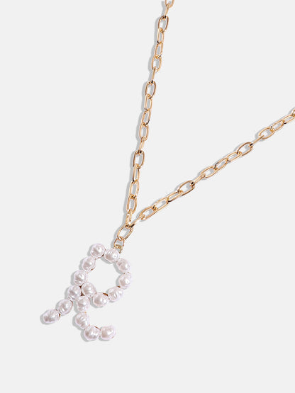 Pearl R Alphabet Gold-Plated Necklace