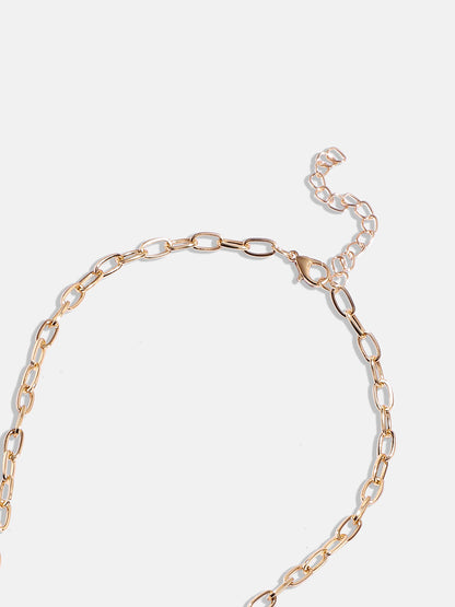 Pearl R Alphabet Gold-Plated Necklace