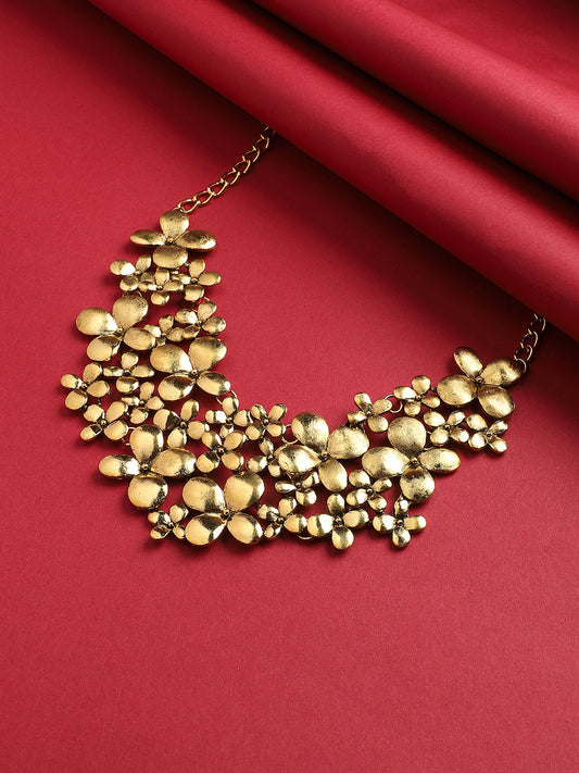 Botanical Cluster Gold-Plated Necklace