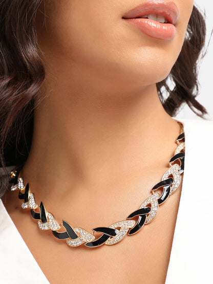 Gold-Plated Stone-Studded Necklace
