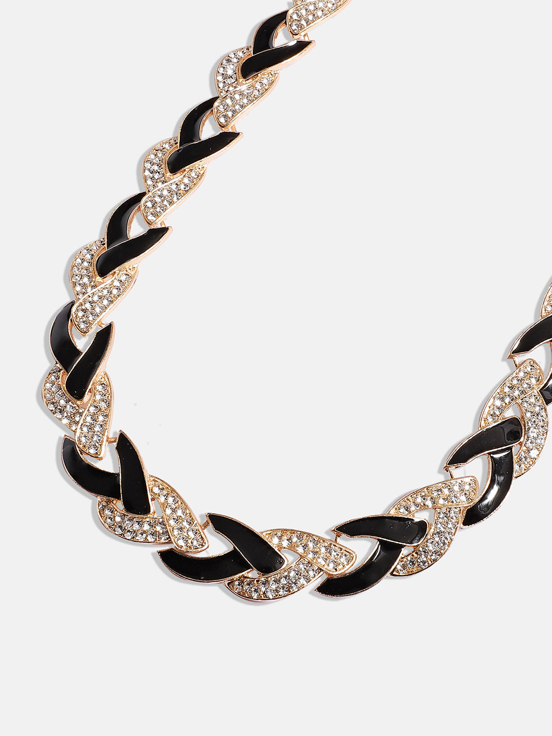 Gold-Plated Stone-Studded Necklace