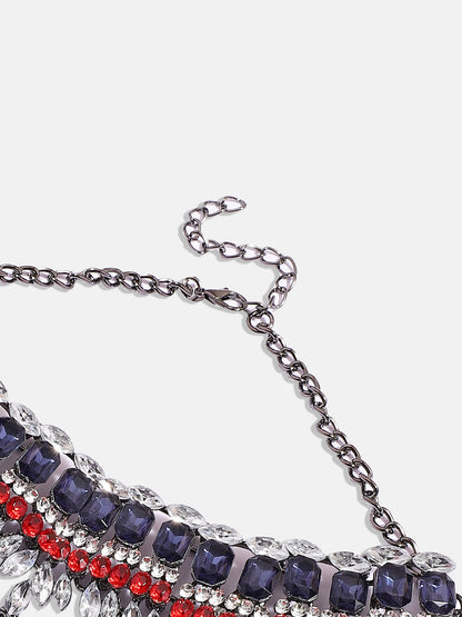 Silver-Plated Stone-Studded Necklace