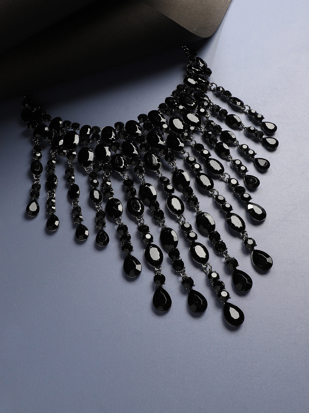 Silver-Plated Crystal-Studded Necklace