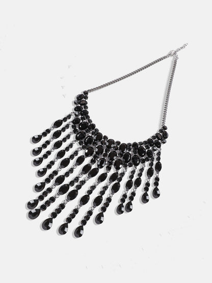 Silver-Plated Crystal-Studded Necklace