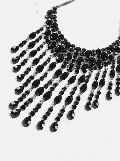 Silver-Plated Crystal-Studded Necklace