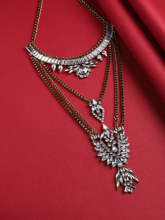 Gold-Plated Stone-Studded Necklace